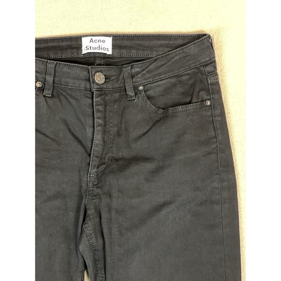 Acne‎ Studios Jeans Womens 29/30 Black Skinny 5 Pockets Mid Rise Stretch Denim - Picture 2 of 12
